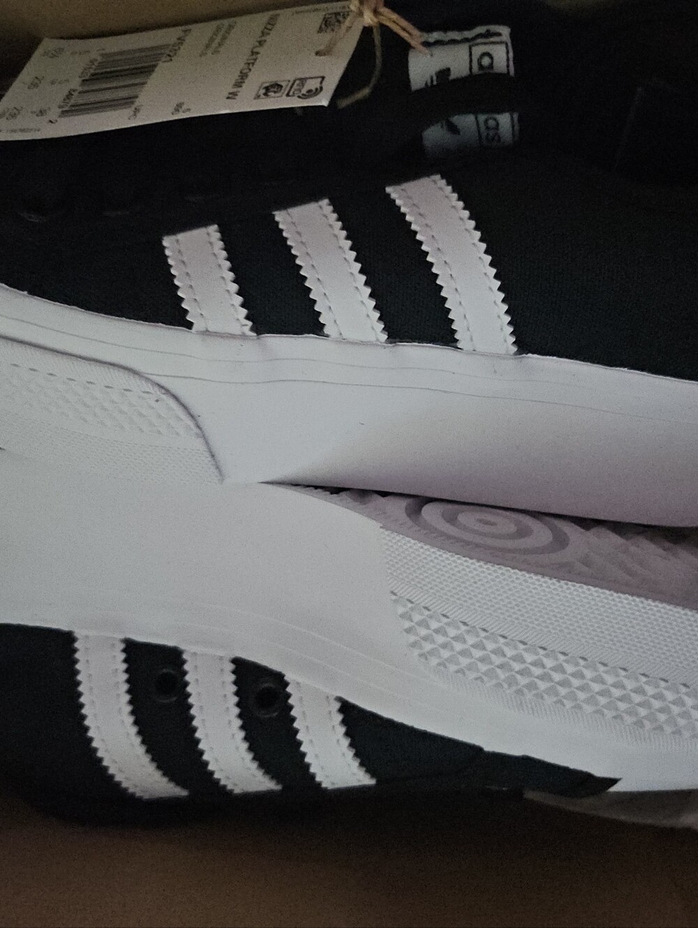 Adidas Black Sneakers with White Three Stripes